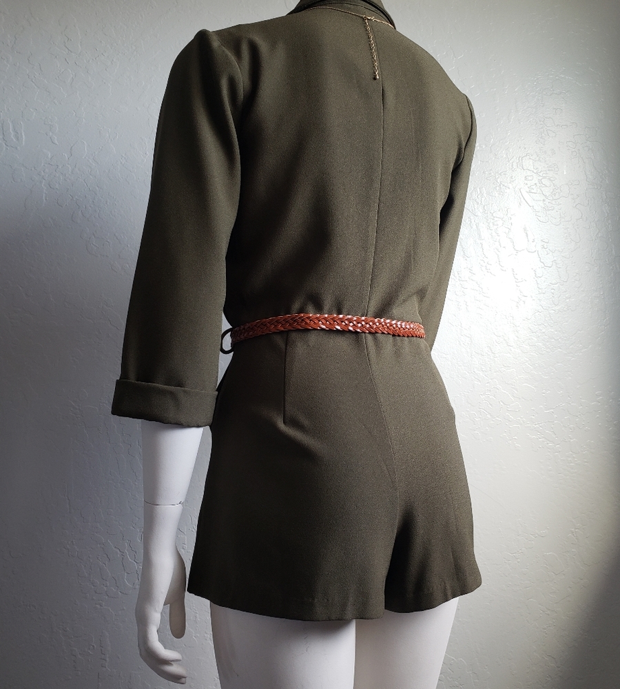 Forever 21 | Surplice Romper | Color: Green | Size: M | - Picture 4 of 7